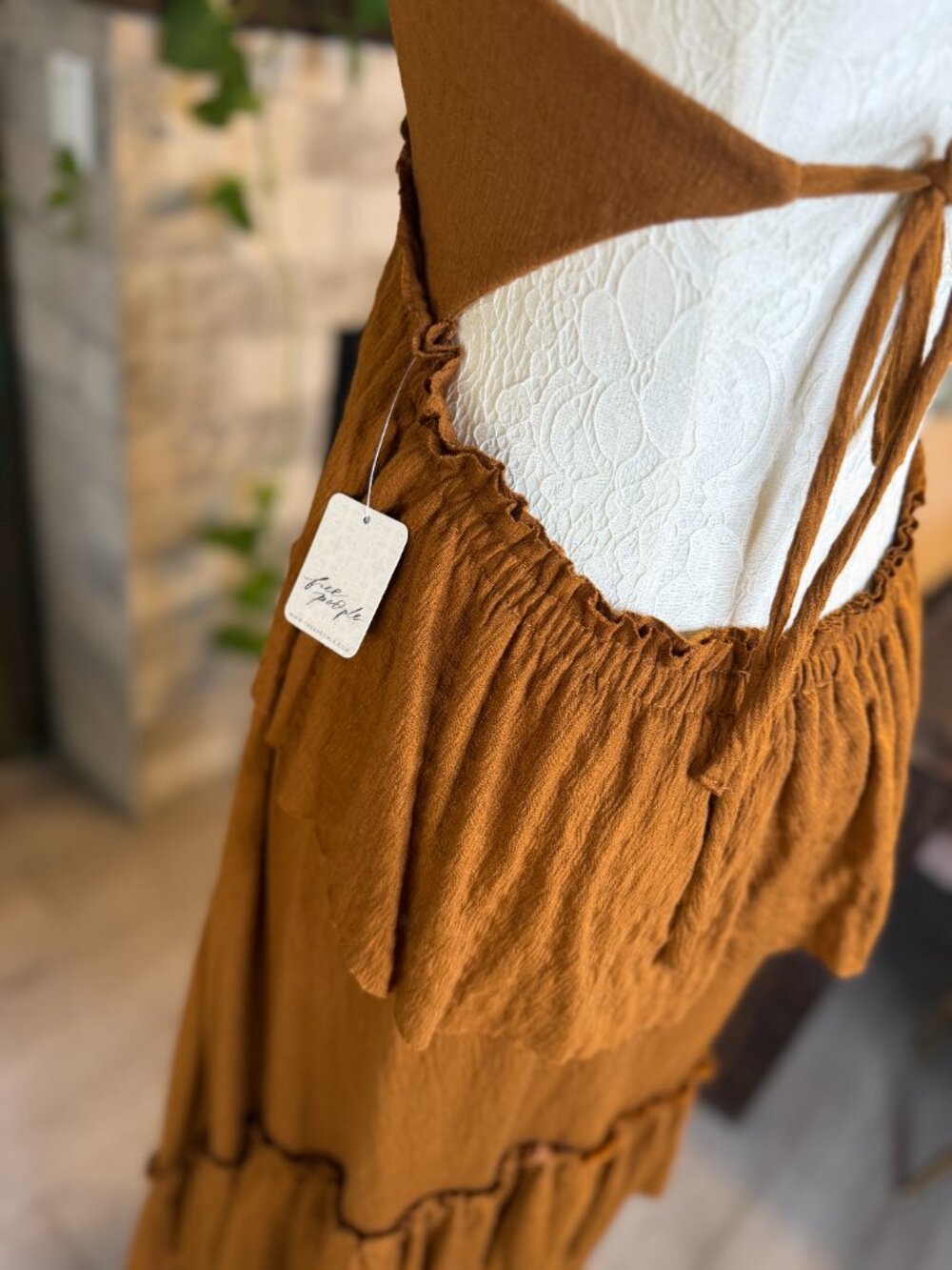 Free People Ruffle Halter Maxi Dress - NWT - S - Picture 6 of 7